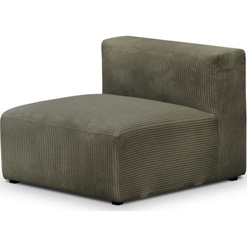 Chauffeuse Sans Accoudoirs Modulable En Velours Côtelé Vert Kaki
