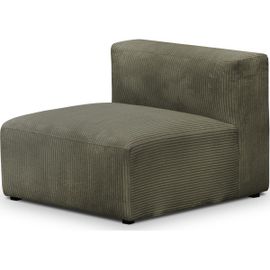 Chauffeuse Sans Accoudoirs Modulable En Velours Côtelé Vert Kaki
