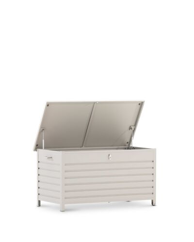 Coffre De Jardin Avec Roues Aluminium Marron 141x43x74