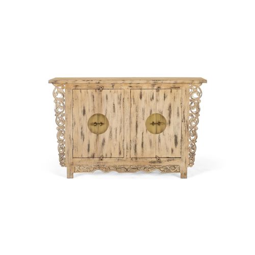 Armoire À 2 Portes Fabriquée À La Main En Bois De Manguier