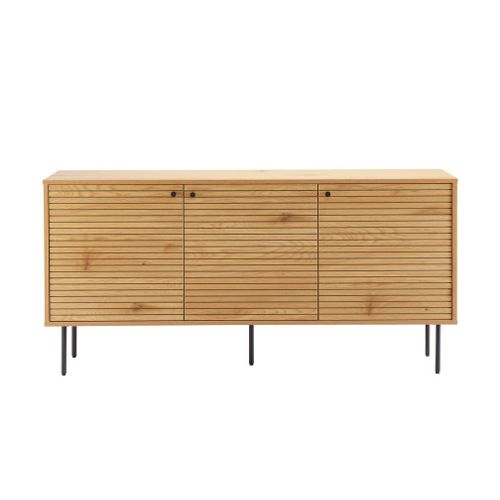 Buffet Avec Finition Chêne Et Pieds Noirs - 150x140 Cm - Bois