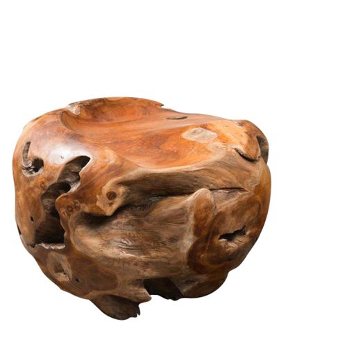 Pouf En Racine De Teck Massif