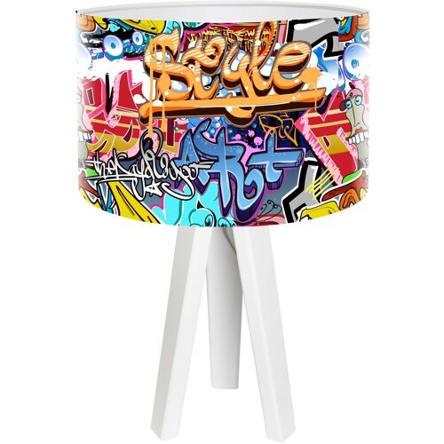 Lampe De Chevet Enfant Bois Multicolore 30x30x45 Cm