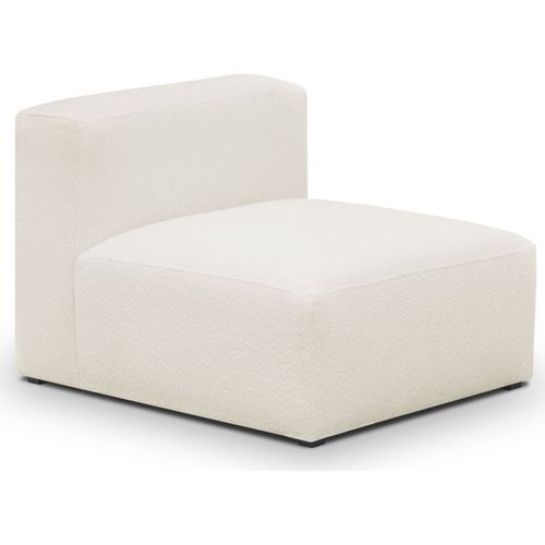 Chauffeuse Sans Accoudoirs Modulable En Tissu Bouclette Écru