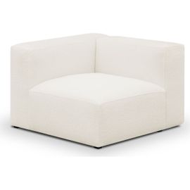 Chauffeuse D'angle À Gauche Modulable En Tissu Bouclette Écru