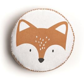Pouf Impirmé En Coton Orange 20x45