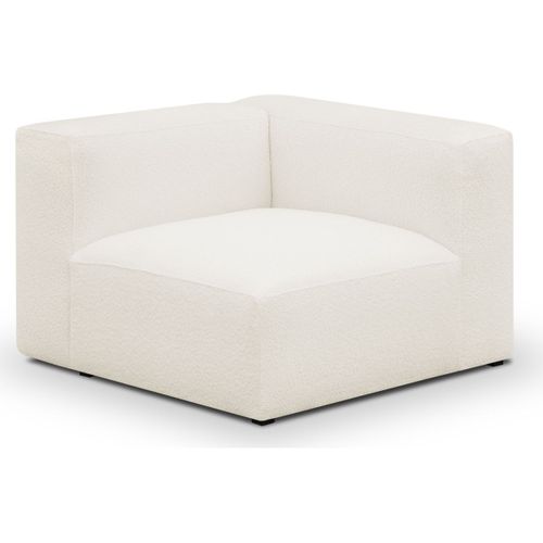 Chauffeuse D'angle À Droite Modulable En Tissu Bouclette Écru