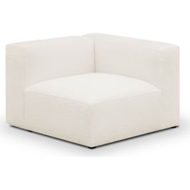 Chauffeuse D'angle À Droite Modulable En Tissu Bouclette Écru