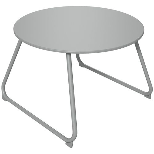 Table Basse De Jardin Ronde Ø 60 Cm Métal Époxy Gris