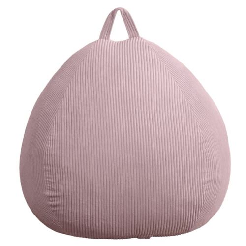 Pouf Poire Déhoussable Velours Côtelé - 120x100 Cm Rose