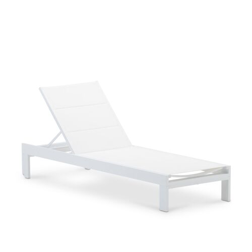 Pack 2 Chaises Longues De Jardin En Aluminium Blanc