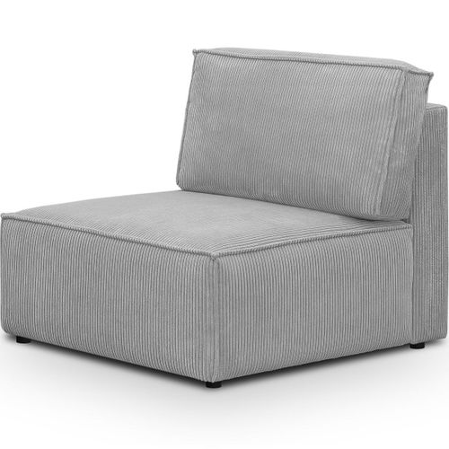 Chauffeuse Modulable En Velours Côtelé Gris Clair