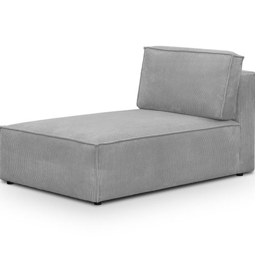 Méridienne Modulable En Velours Côtelé Gris Clair