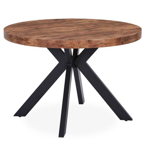 Table ronde extensible noir et noyer
