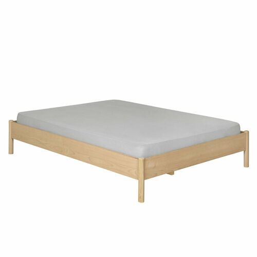 Pack lit avec matelas bois massif hêtre 140x190 cm