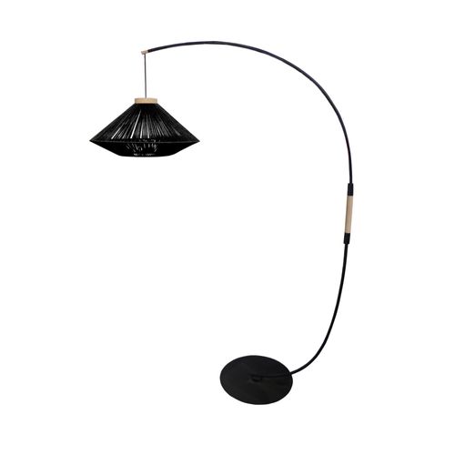 Lampadaire Ficelle De Coton Noir 255 Cm