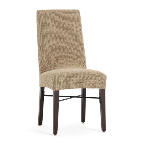 Pack 2 housses de chaise avec dossier extensible beige 40 * 50 cm