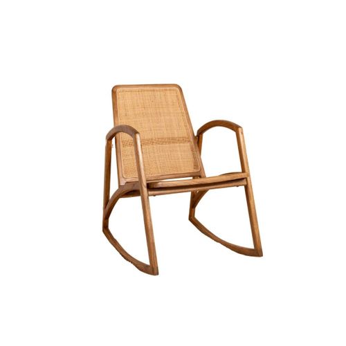 Rocking-Chair Bois De Mindy Et Cannage