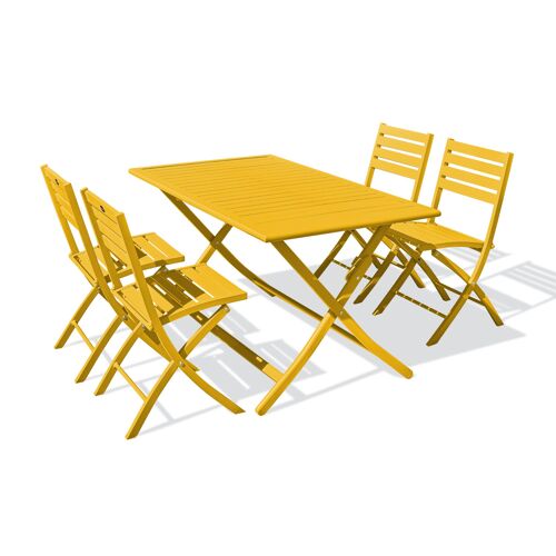 Ensemble Repas De Jardin 4 Places En Aluminium