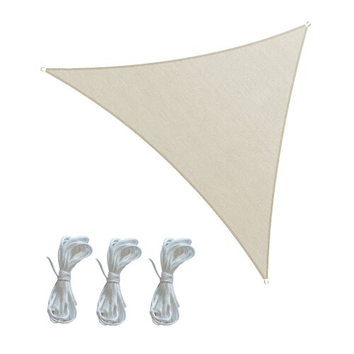 Toile D'ombrage Triangulaire Imperméable 3x3x3 En Blanc Crème