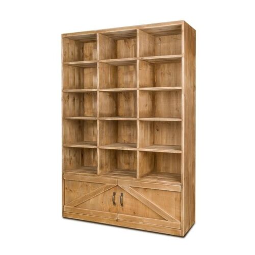 Etagère 15 Casiers 2 Portes Bois Massif