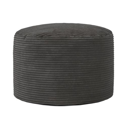 Pouf velours côtelé gris anthracite