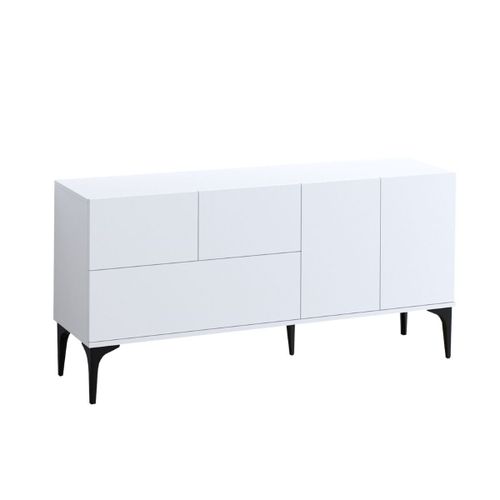 Buffet 5 Portes Blanc - L150 Cm