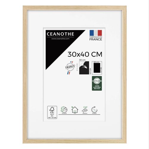 Ceanothe - Cadre photo chêne Alba 30x40 cm - Marron