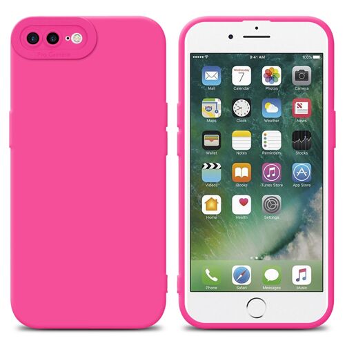 Cadorabo Housse compatible avec Apple iPhone 7 PLUS / 7S PLUS / 8 PLUS en FLUID HOTPINK - Étui de protection en silicone TPU flexible
