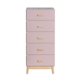 Commode Pour Enfants Avec 5 Tiroirs En Mdf Rose