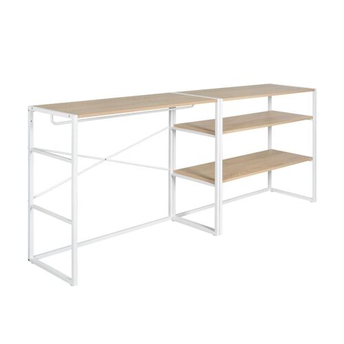 Lot de 2 portants vêtements sous combles métal blanc modulables