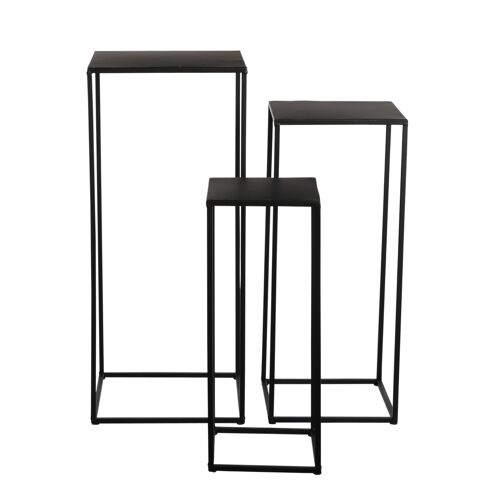 Lot de 3 tables gigognes en métal noir