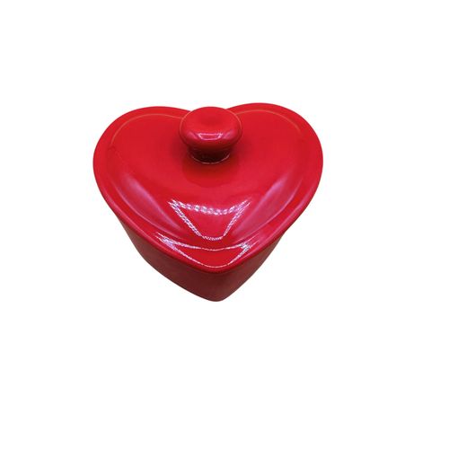 Mini Cocotte Coeur Rouge Avec Couvercle 10 X 7,5 Cm Hobbytech