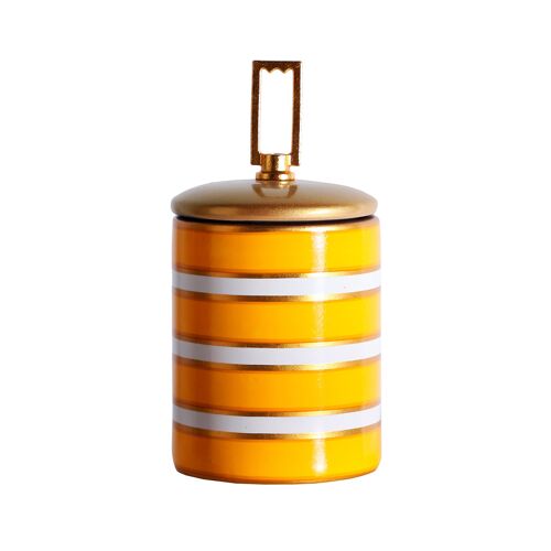 Vase en céramique jaune 12x12x24 cm