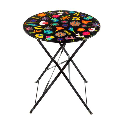 Table Pliante Noir Acier 0 X 0 X 71 Cm