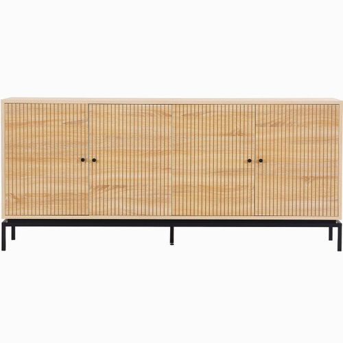 Buffet 4 Portes Effet Bois 180 Cm