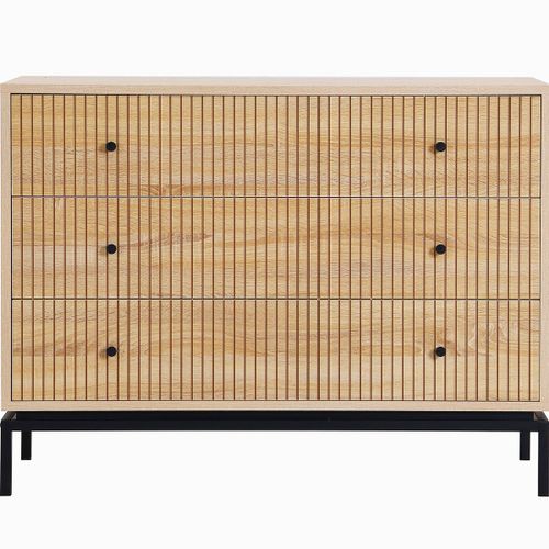 Commode 3 Tiroirs Effet Bois 105 Cm