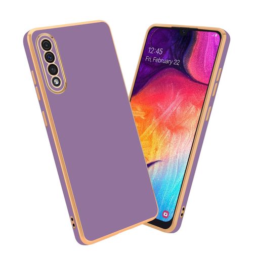 Cadorabo Housse Compatible Avec Samsung Galaxy A50 4g / A50s / A30s En Glossy Lilas - Or - Étui De Protection En Silicone Tpu Flexible Et Avec Protection Pour Appareil Photo