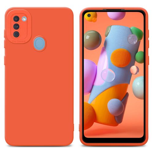 Cadorabo Housse compatible avec Samsung Galaxy A11 / M11 en FLUID ORANGE - Étui de protection en silicone TPU flexible