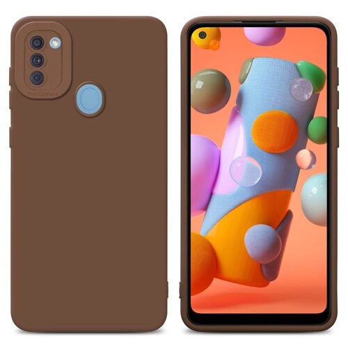 Cadorabo Housse compatible avec Samsung Galaxy A11 / M11 en FLUID MARRON - Étui de protection en silicone TPU flexible