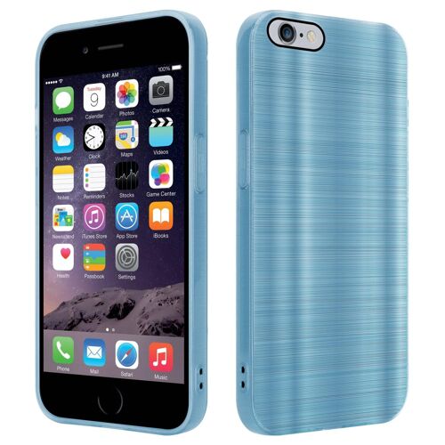 Cadorabo Housse compatible avec Apple iPhone 6 PLUS / 6S PLUS en Brushed Turquoise - Étui de protection en silicone TPU flexible au design brossé