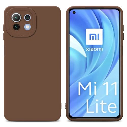 Cadorabo Housse compatible avec Xiaomi Mi 11 LITE (4G / 5G) / 11 LITE NE en FLUID MARRON - Étui de protection en silicone TPU flexible