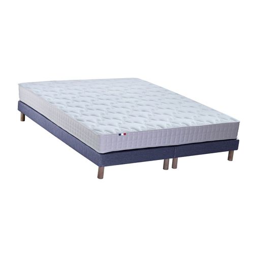 Ensemble Matelas Mémoire De Forme Sommier Bleu 160x200