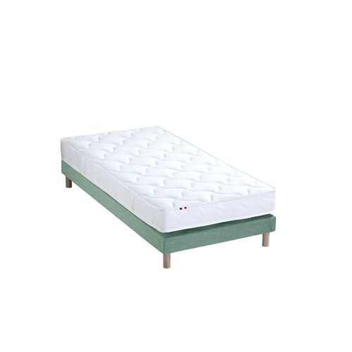 Ensemble Matelas Mousse Ferme Sommier Vert 90x190