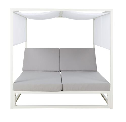 Lit de jardin en aluminium blanc
