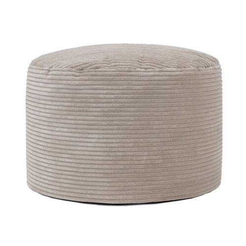Pouf velours côtelé beige galet