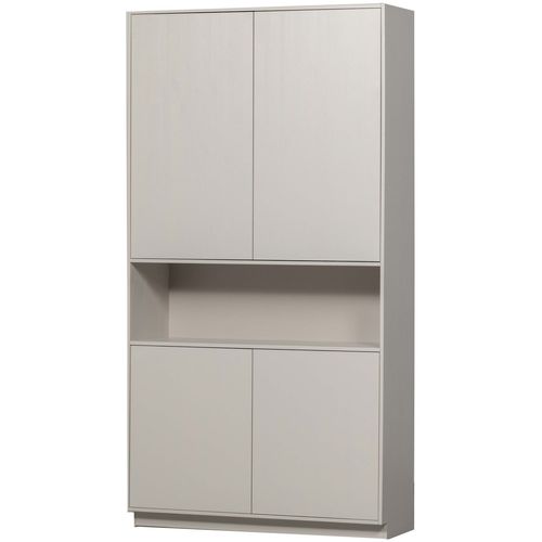 Armoire 4 Portes En Pin Gris Métallisé