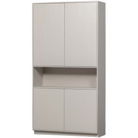 Armoire 4 Portes En Pin Gris Métallisé