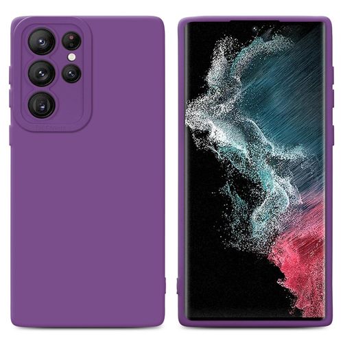 Cadorabo Housse Compatible Avec Samsung Galaxy S22 Ultra En Fluid Violet Mat - Étui De Protection En Silicone Tpu Flexible