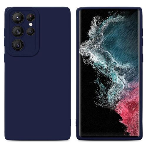 Cadorabo Housse compatible avec Samsung Galaxy S22 ULTRA en FLUID BLEU FONCÉ - Étui de protection en silicone TPU flexible